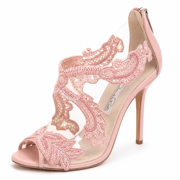 Oscar de la Renta Shoes - Oscar de la Renta Soft Pink PVC Patent Leather Amria Cut Out Sandals Sz 40